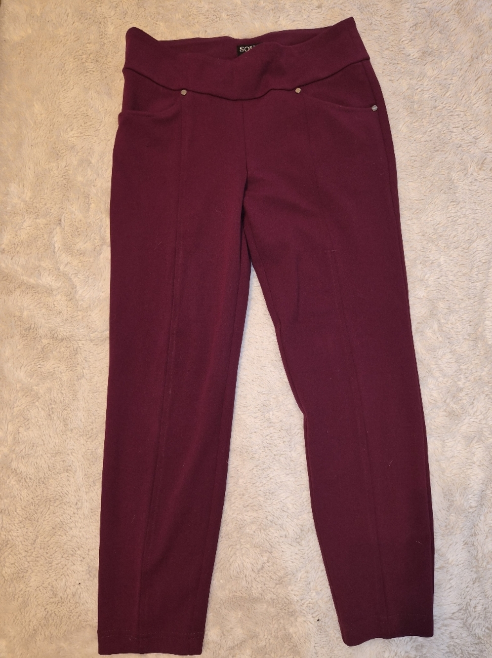Soho Straight Leg Ponte Pants in Plum